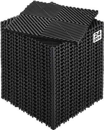 VEVOR Modulare Ineinandergreifende Drainagematte Schwarz, 24 Stück, B/B: 31 x 31 cm - Bild 1