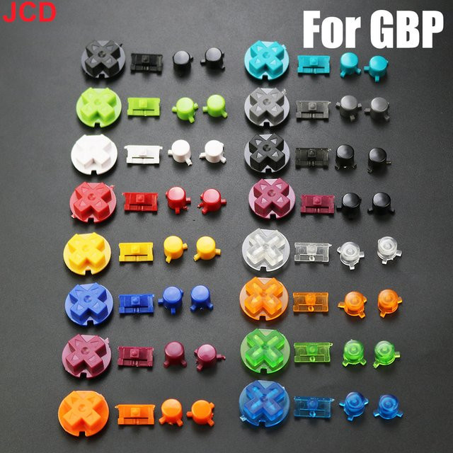 JCD Ersatzknöpfe Set für Game Boy GBP Konsole in Bunt (Schwarz, Pink) mit Ein/Aus-Knopf, A B Tasten und D-Pads - Bild 1