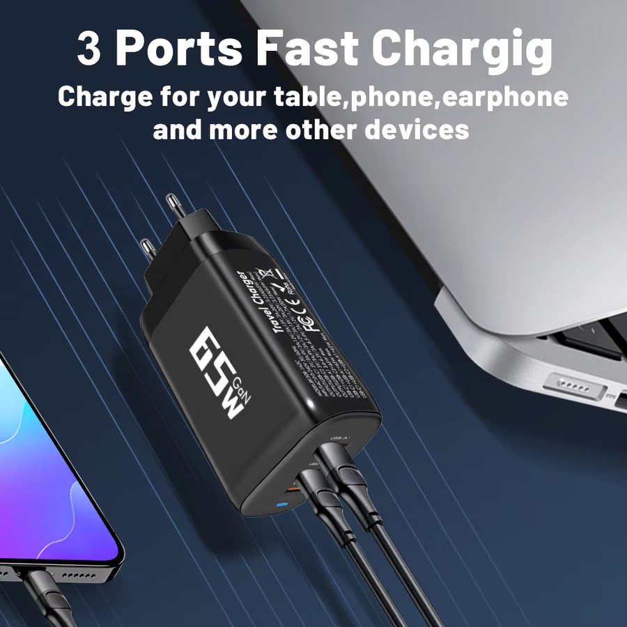 GUSEYEE 85 W GaN USB Typ C Ladegerät mit PD und QC3.0 Schnellladung für iPhone, MacBook, iPad und Samsung - Bild 3