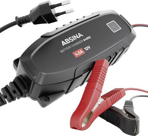 Absina Bleiakku-Ladegerät A4000 12V in Schwarz mit max. 4000mA Ladestrom - Bild 1
