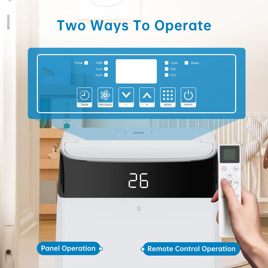 HiMISS Tragbare Monobloc Klimaanlage 12000 BTU in Weiß mit 4-in-1-Funktion, Entfeuchter, Lüfter und Automatikmodus - Bild 3