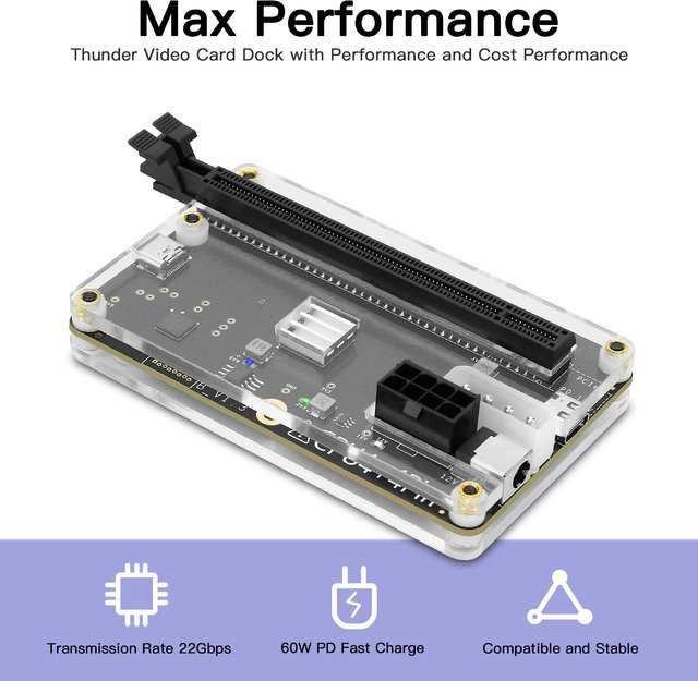 Hangeek Matedock externes Grafikkarten-Dock mit USB4-Datenkabel für Thunderbolt 4 und 3 sowie Flex/ATX - Bild 1