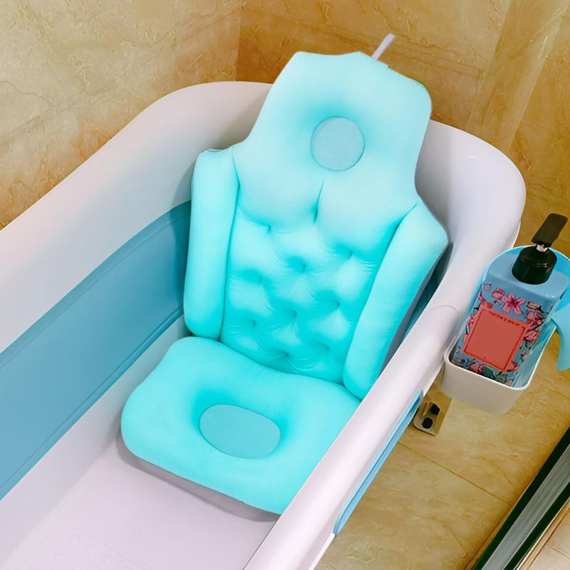 Rutschfestes Badewannenkissen von Yiran Furniture in Rosa, extragroßes faltbares Kopfstützenkissen mit Nacken- und Rückenstütze für dein Spa-Erlebnis - Bild 1