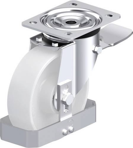 Blickle L-PO 160K-ST-FS Stahlblech-Lenkrolle in Weiß mit 160 mm Rad-Durchmesser und 400 kg Tragfähigkeit - Bild 1