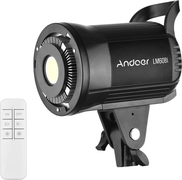 Andoer LM60Bi Tragbares LED-Fotografie-Fülllicht 60 W Studio-Videoleuchte Schwarz dimmbar 3000 K-5600 K - Bild 1