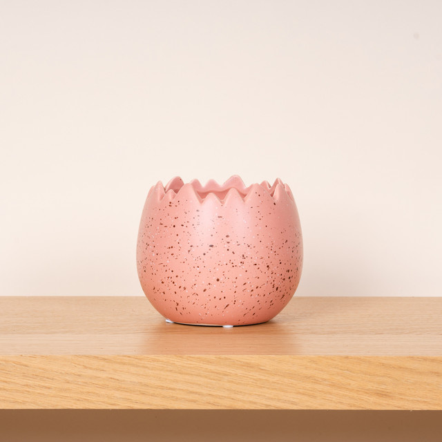 Keramik Übertopf Ei von BLUME2000 in Aprikot, Höhe: 11,5 cm, Breite: 11,0 cm, Tiefe: 11,5 cm - Bild 1