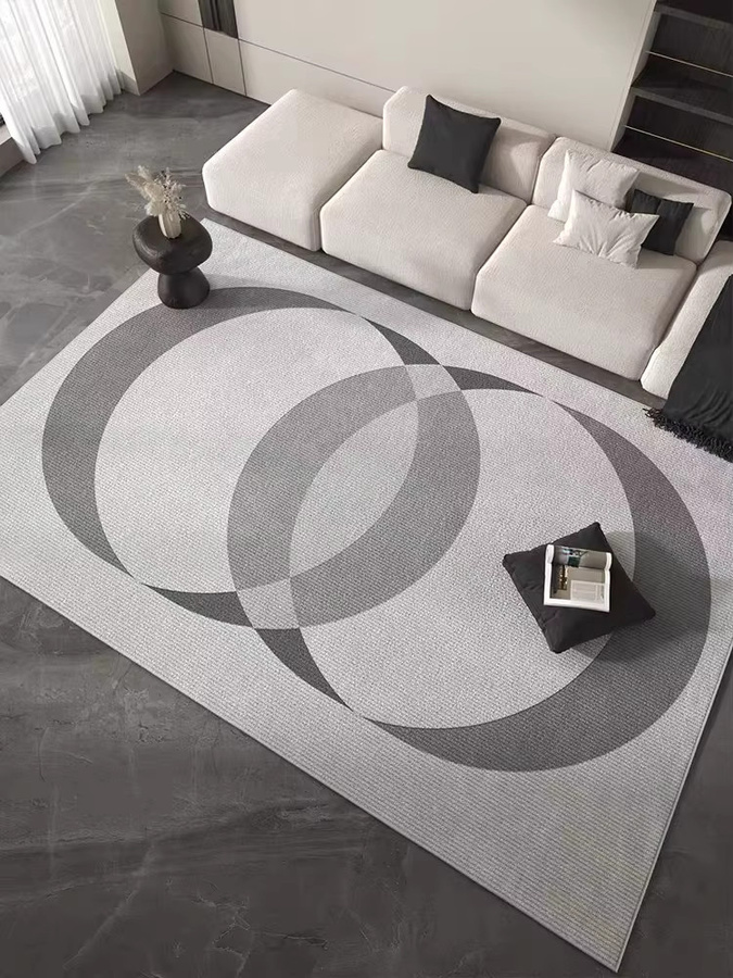 VIKAMA Wohnzimmerteppich in Grau, minimalistisches Design, waschbar, B: 120 cm, T: 80 cm - Bild 3