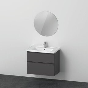 Duravit D-Neo Möbel-Set mit Waschtisch-Unterbau und Universal Licht Spiegel in Graphit Matt - Bild 1