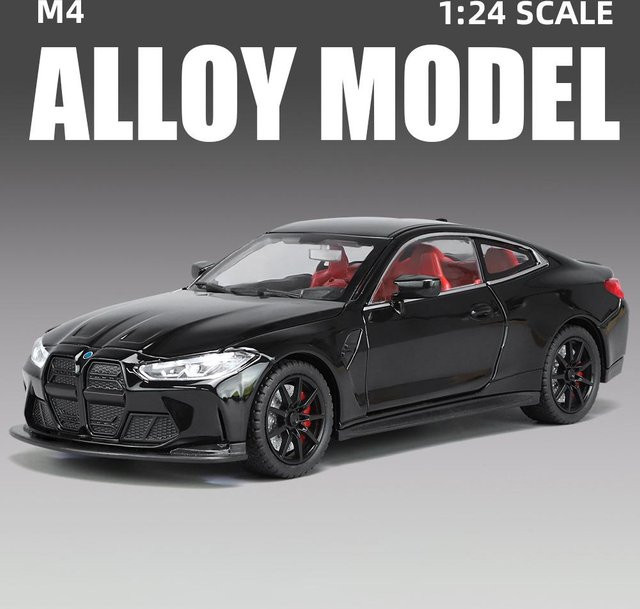 Linyi toy car M4 Sportwagenmodell, Metall-Druckguss, 1:24, mit Licht und Sound, ab 14 Jahren - Bild 1