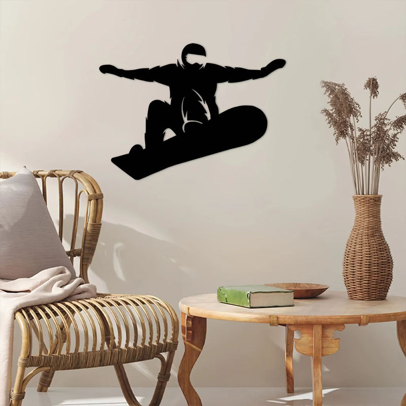 HELLOYOUNG Metall Wanddekoration Snowboarder in Schwarz - Bild 3