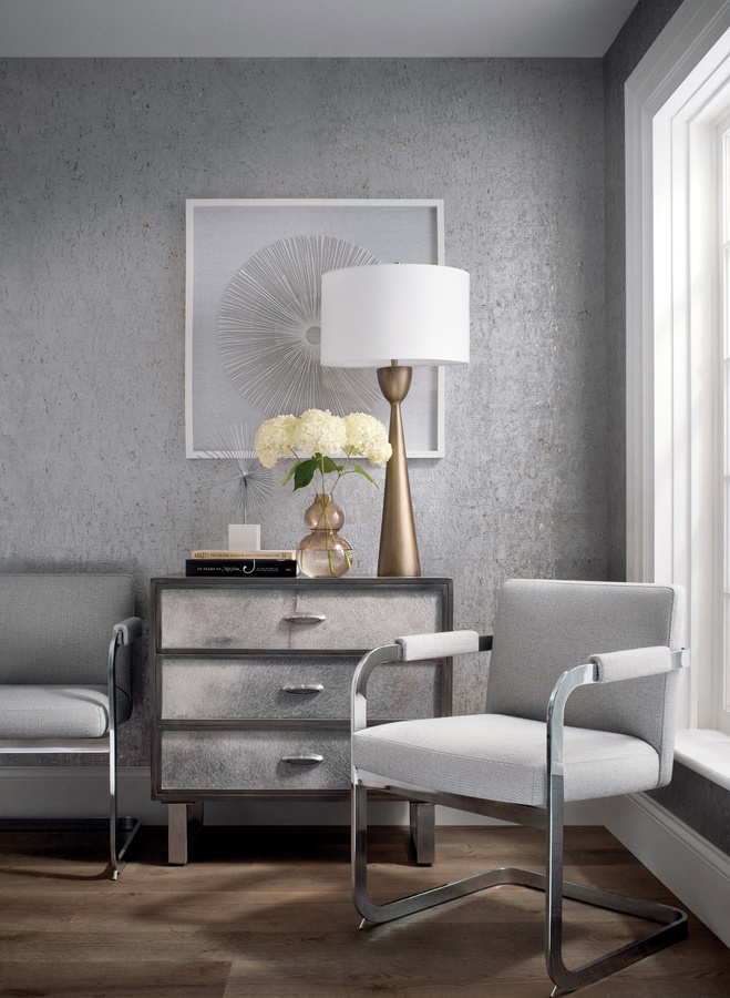 Thibaut Tapete Kork Metallic Silver Modern Vlies - Bild 1
