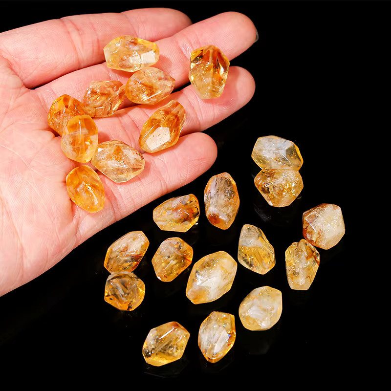 Citrin Quarz, unregelmäßige Form, Perle, Goldfarben - Bild 3