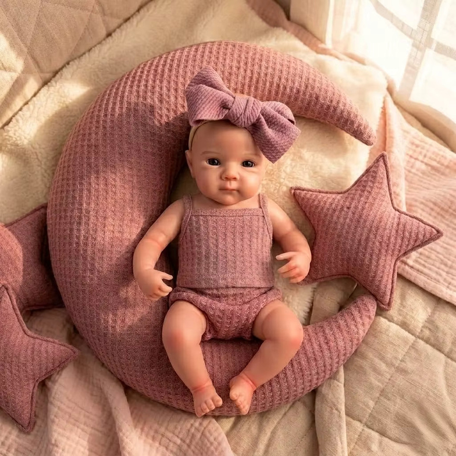 AnjoDoll 2 Sets Kleidung für 13-Zoll-Silikonpuppen in Rosa/Pink - Bild 2