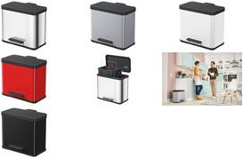 Hailo Öko duo Plus L Tretmülleimer mit Softclose und Mülltrennung, Weiß, B: 47,0 cm, H: 43,0 cm, T: 34,0 cm - Bild 4