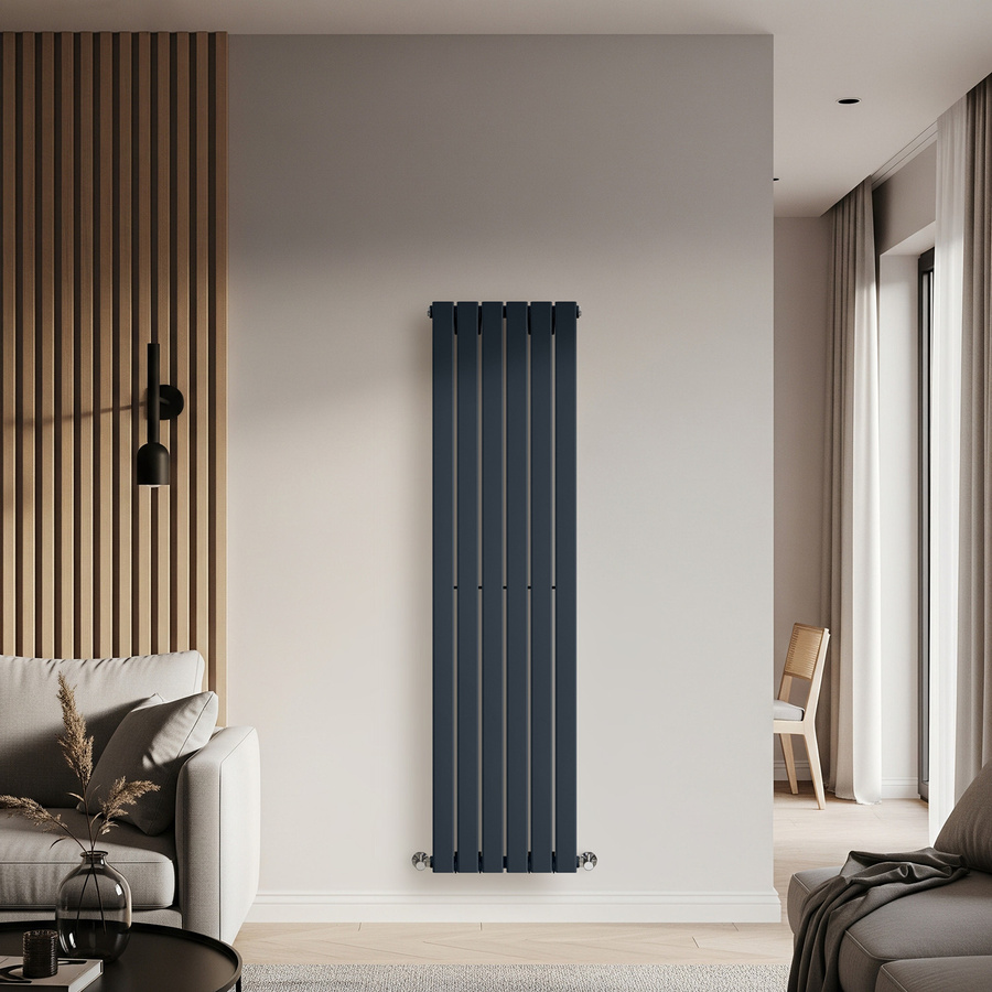 Einlagiger Design-Heizkörper Delta Vertikal in Blau, Höhe: 160 cm, Breite: 42 cm - Bild 1