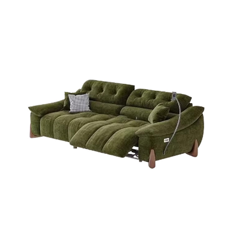 DUTRIEUX Designer Ecksofa aus Samt in Grün mit USB-Ladefunktion und elektrisch verstellbarer Liegefunktion - Bild 3