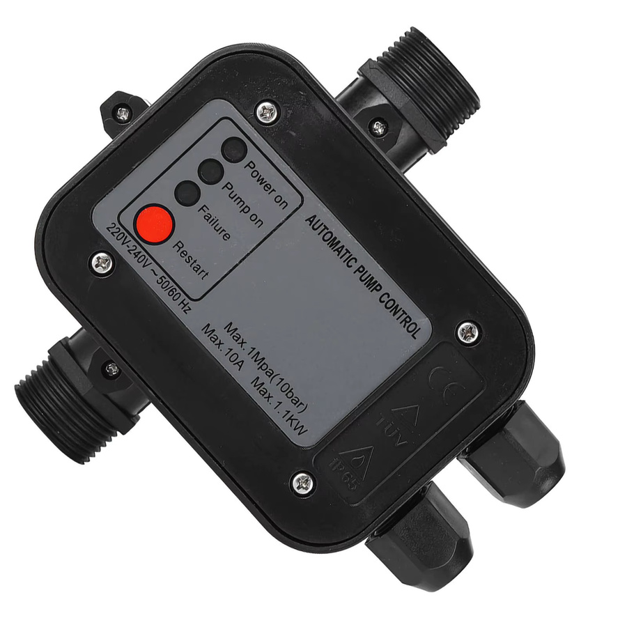 TOPINCN Automatischer Druckregler für Wasserpumpen, selbstansaugender Druckschalter, 220 V, Schwarz - Bild 3