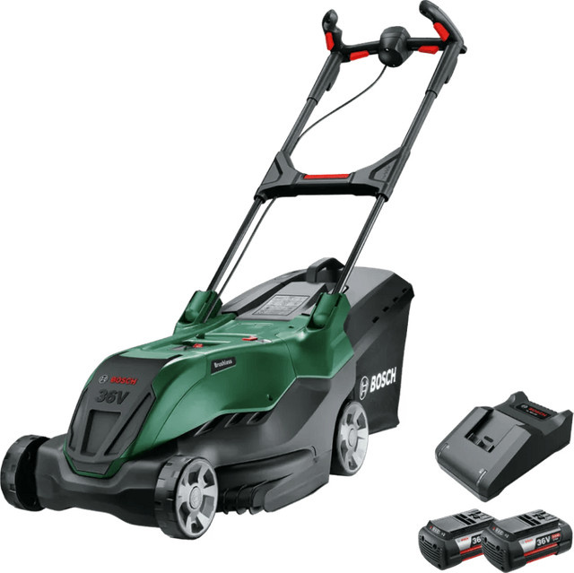 Bosch AdvancedRotak 36V-40-650 Rasenmäher in Grün inklusive 2x 4,0 Ah Akkus und Fangkorb - Bild 1