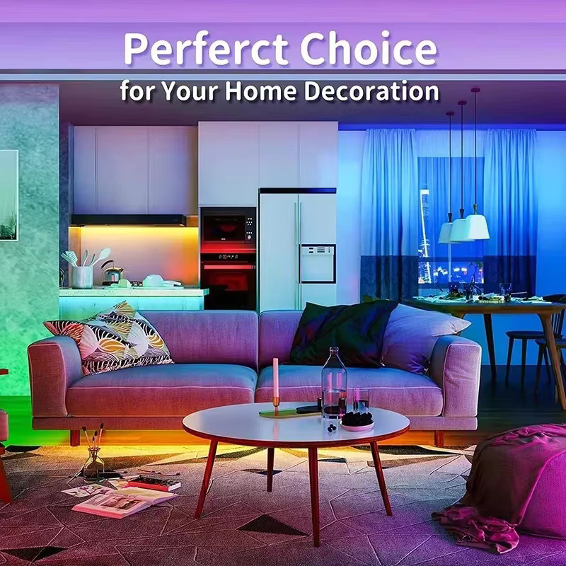 Saimili Smart RGB LED Streifen mit Bluetooth App-Steuerung und Fernbedienung, SMD5050 USB Musik Sync Lichtband Multicolor für Party und Zimmer - Bild 2