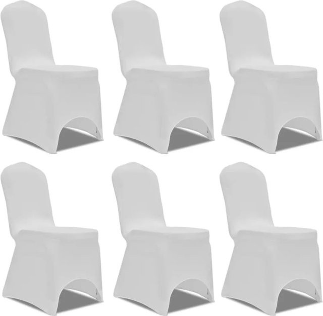 vidaXL Stretch-Stuhlhussen für Esszimmerstühle, 12er Set, Weiß, elastisch und waschbar - Bild 1