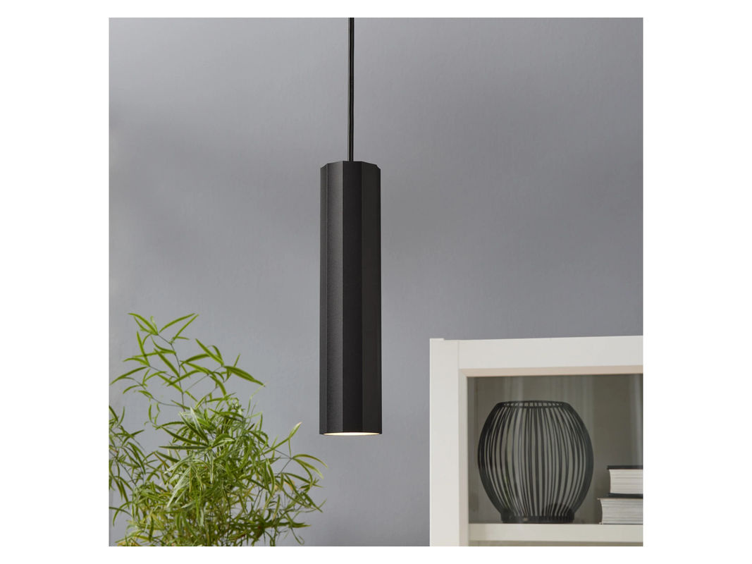 LIVARNO HOME LED-Pendelleuchte in Schwarz, moderne zylindrische Deckenleuchte aus Stahl mit höhenverstellbarem Design für Esstisch, Anrichte oder Küchentheke - Bild 4
