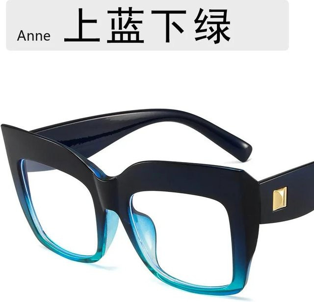 Quadratische Korrektionsbrille Damen, Blau, Kunststoff, Vollrand, Anti-Blaulicht - Bild 1