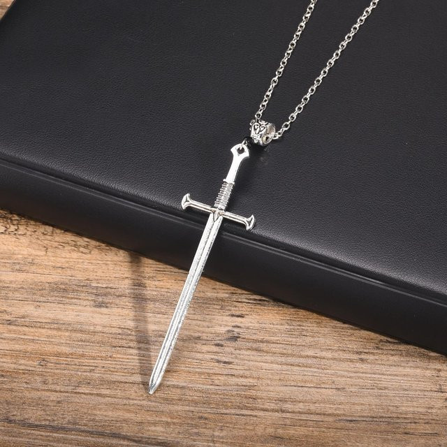 prjewel Halskette, Schwert Kreuz Anhänger, Silber, Unisex - Bild 1