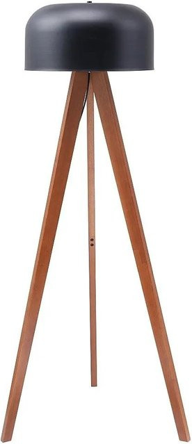 Vente-unique Stehlampe Pavico in Schwarz mit Holzoptik, Höhe: 145 cm - Bild 1