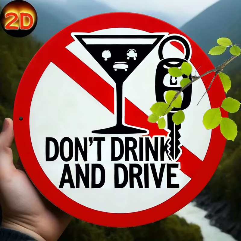Vintage Metallschild Potdemiel Do Not Drink and Drive Rund, Durchmesser: 19,81 cm - Bild 3