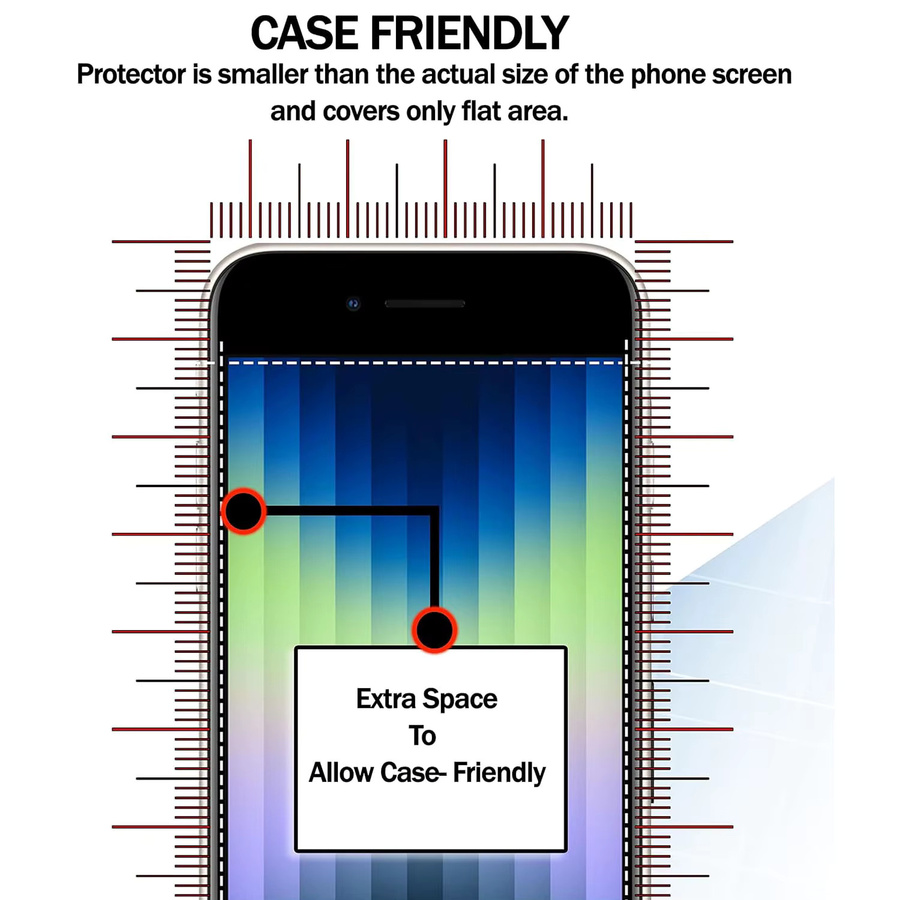Leeshionz Displayschutzfolie aus gehärtetem Glas für iPhone SE 2020 und iPhone SE 2022, transparent, 2/3/4 Stück - Bild 4