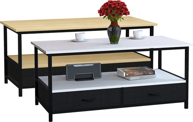 VCM Couchtisch Flonila aus Holz im Industrie-Style für dein Wohnzimmer, B/T/H: 100 x 50 x 45 cm - Bild 1
