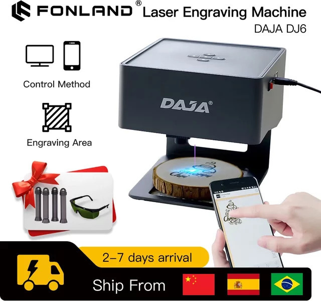 DAJA CNC Lasergravierer DJ6 Mini-Lasergravurmaschine 3000 mW in Schwarz für Holz und Kunststoff - Bild 1