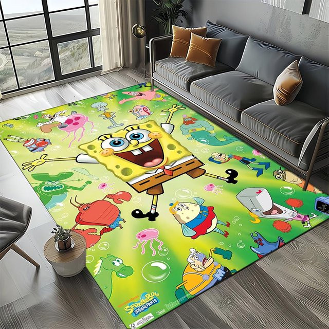 Rutschfester 3D Patrick Star Cartoon Teppich aus Polyester für Wohnzimmer, Schlafzimmer und Kinderzimmer, Mehrfarbig, B/H: 60 x 40 cm - Bild 1