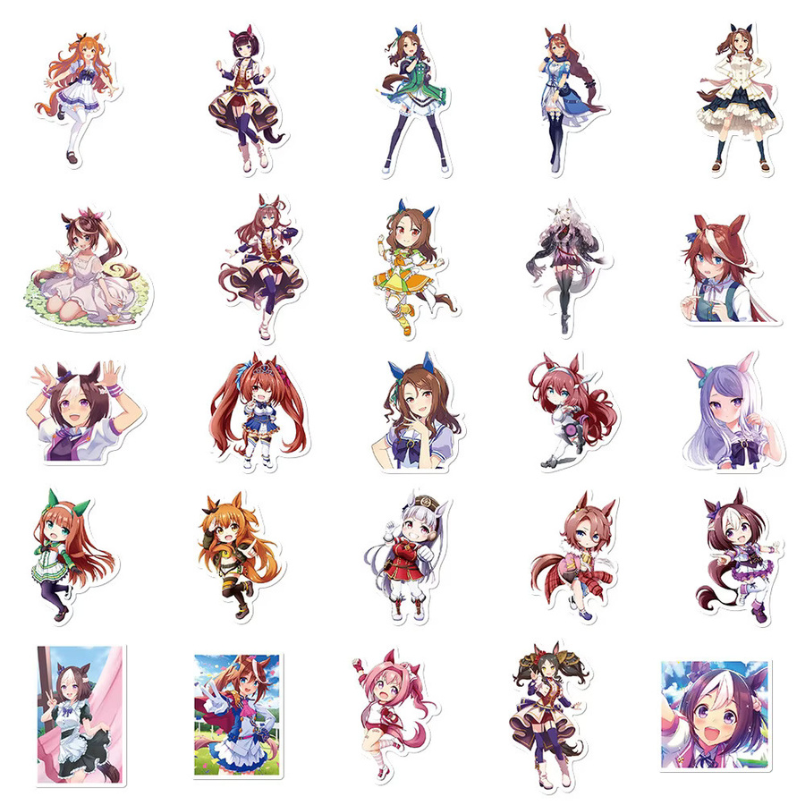 Uma Musume Pretty Derby Spiel-Aufkleber, 50-teiliges Set, Bunt - Bild 3