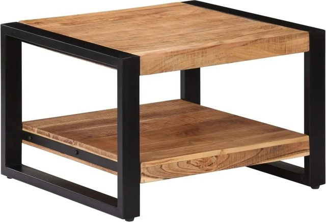 vidaXL Couchtisch aus Massivholz Akazie in Braun im Industrial Design, B/T/H: 60 x 60 x 40 cm - Bild 1