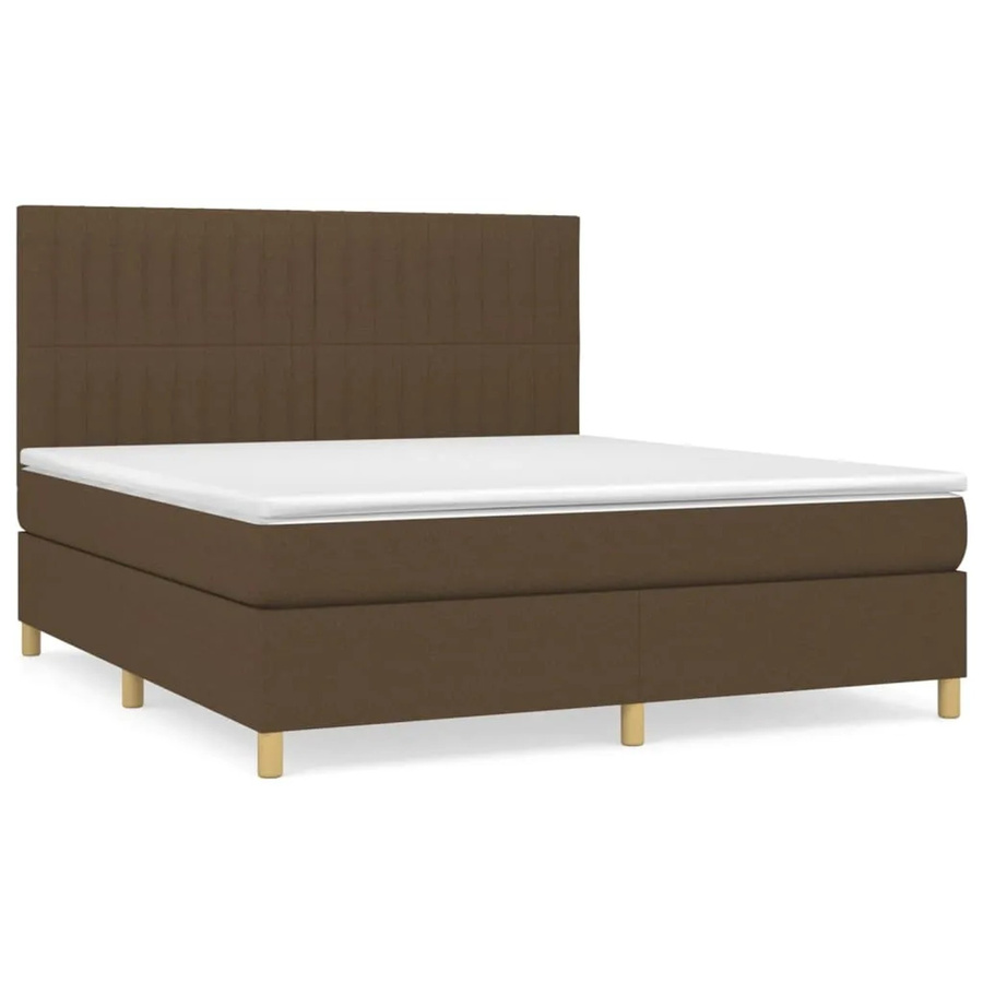 vidaXL Boxspringbett mit Matratze Hybrid-Design in Dunkelbraun, B/T/H: 180 x 200 x 128 cm - Bild 2