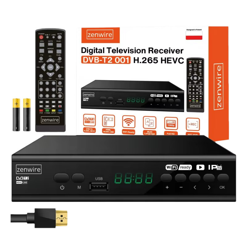 Zenwire 001 Tuner Satelliten-Decoder DVB-T2 HEVC H.265 Full HD USB-Box in Schwarz - Bild 7