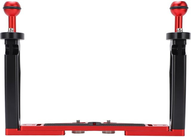 Shoemst Doppelgriff-Tablett-Stabilisator-Rig mit Tabletthalterung für Tauch- und Unterwasserkameragehäuse, Schwarz - Bild 1