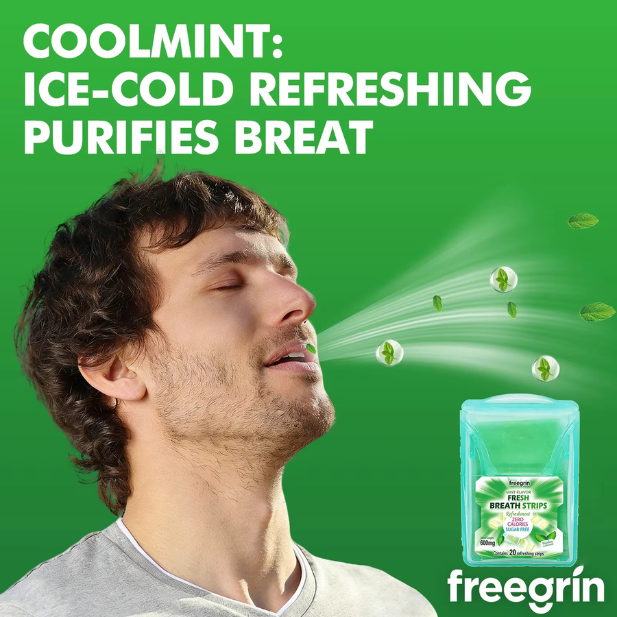FREEGRIN Cool Mint Pocketpaks Atemstreifen, 20 Streifen - Bild 3