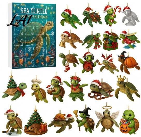 MidnightSun Adventskalender 2026 mit 24 Tier-Ornamenten in Blau und Multicolour - Bild 1