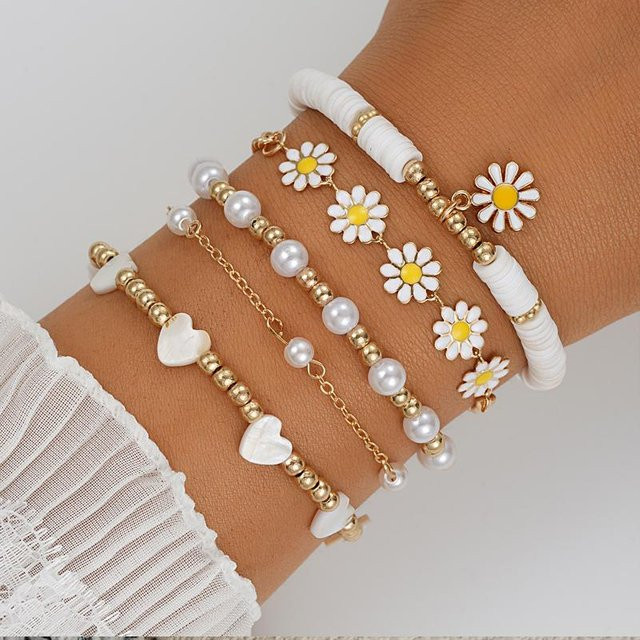 Schmuck-Set 8-teiliges Armband, Perlen, Emaille, Damen, brown - Bild 1