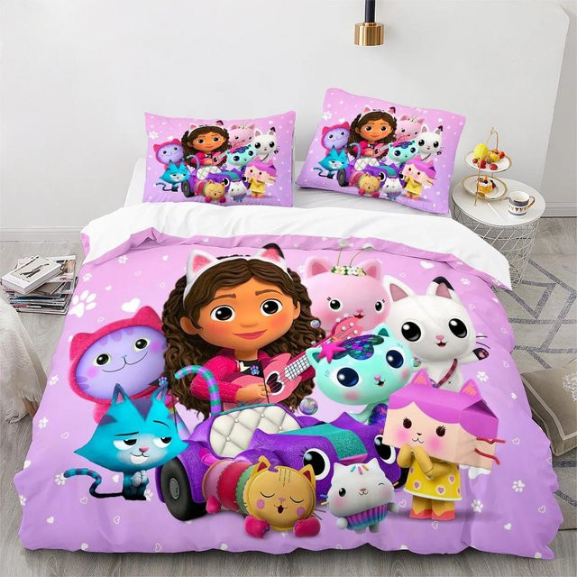 Gabbys Puppenhaus Bettwäscheset mit Kissenbezug in Pink von Lodestar, B/H: 245 x 210 cm - Bild 1