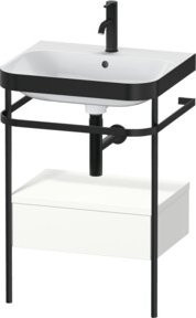 Duravit Möbelwaschtisch-Kombi Happy D.2 Plus in Weiß mit 1 Waschbecken und 1 Schublade, B/T: 57,5 x 49 cm - Bild 1
