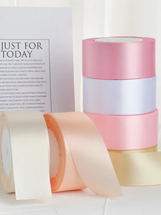 Wusmart Satinband in Weiß und Multicolour für DIY-Handwerk, Rosen und Geschenkverpackungen, Breite: 1 cm bis 5 cm - Bild 2