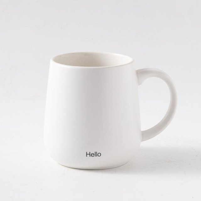 Yiran bag Keramiktasse mit Deckel und Löffel im Retro-Design, Matt, Schwarz oder Weiß, Volumen: 350,5 ml - Bild 1