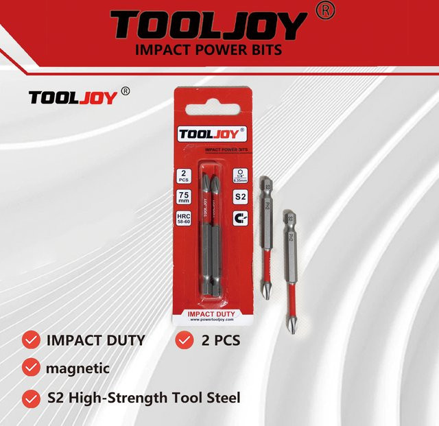 TOOLJOY S2 75mm Kreuzschlitz-Schlagschraubendreher-Bit mit starker Magnetisierung und hoher Härte - Bild 1