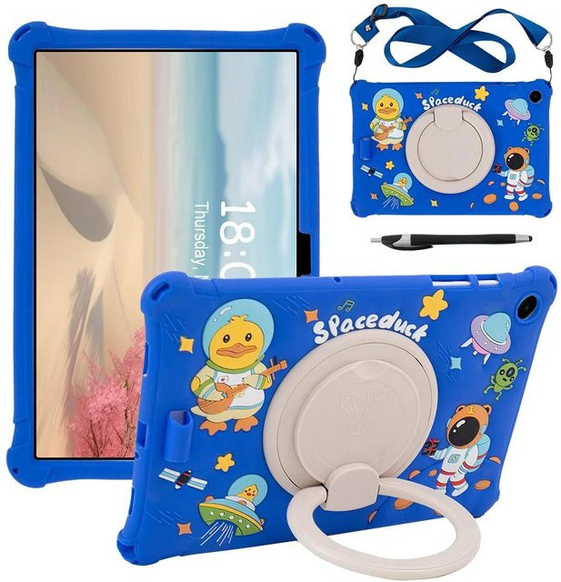 Kindertasche für Lenovo Xiaoxin Pad M11 K11 TB330FU TB331FC mit drehbarem Ständer und Schultergurt aus weichem Silikon in Blau - Bild 1