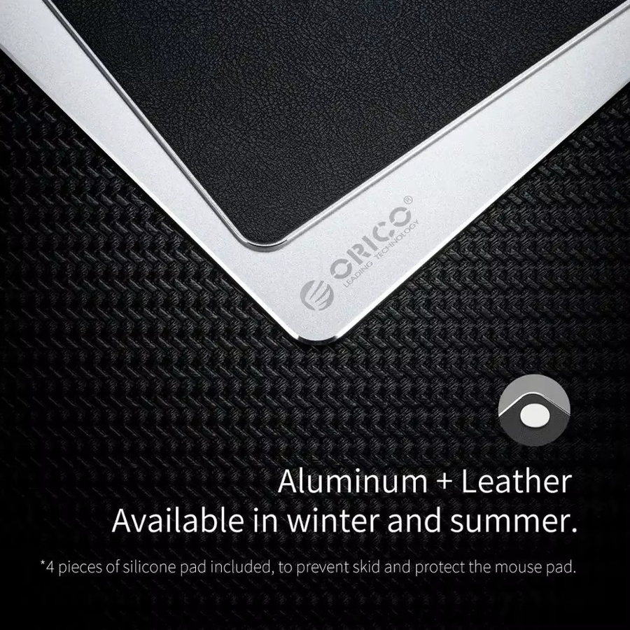 ORICO Aluminium-Gaming-Mauspad in Silber, hart und ultradünn, doppelseitig und wasserdicht für Gaming und Büro - Bild 3