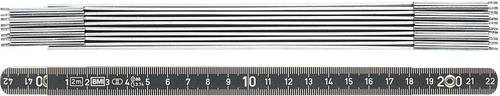 BMI Gliedermaßstab aus Aluminium in Schwarz und Silber mit Federgelenk, Länge: 2 m, Breite: 1,4 cm - Bild 2