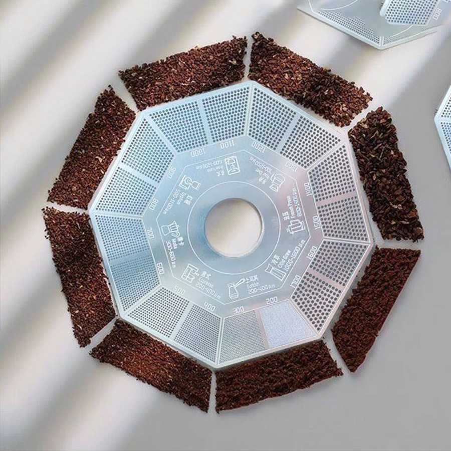 Referenzkarte für Kaffeemahlgrade - Vergleichsskala für Pulverdicken und Barista-Werkzeug zur Mahlwerkkalibrierung - Bild 5